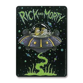 Logoshirt® Rick and Morty I Spaceship I Space Cruiser I Tin Sign Retro I Magnetic Board I Small I DIN A5