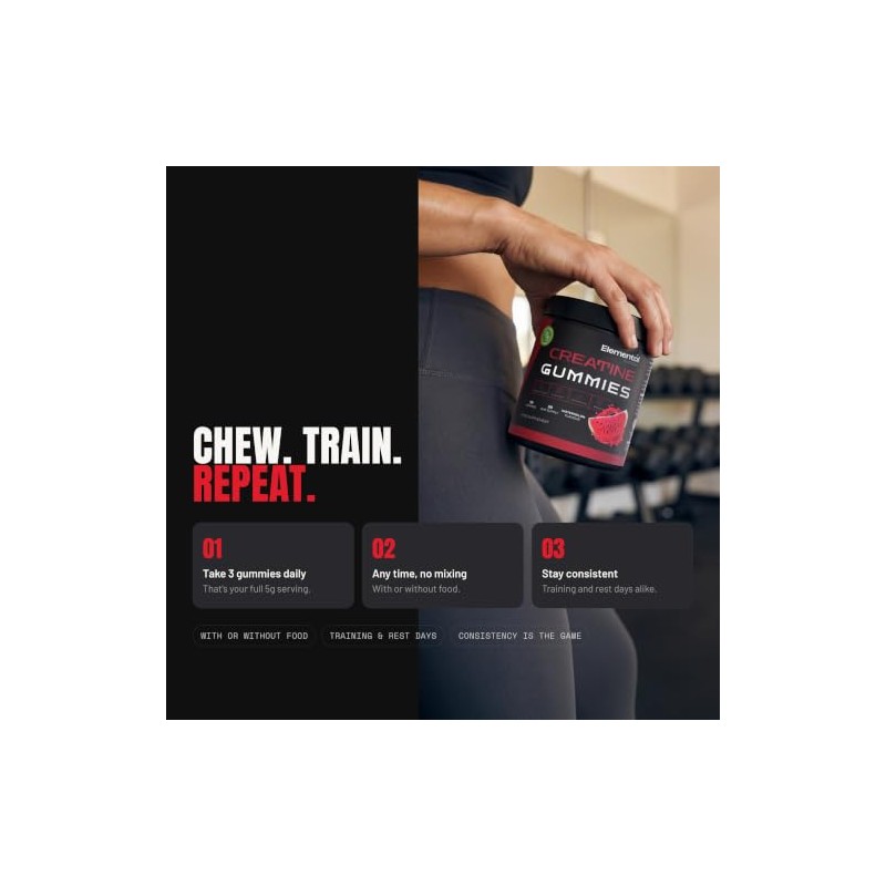 Creatine Gummies 5000mg, Power & Recovery, Watermelon