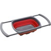 Collapsible Colander, Red Food Strainer Over the Sink Colanders Strainers