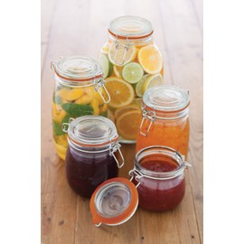 KitchenCraft KCLP550 Home Made Airtight Glass Jar with Clip Lid, 500 ml