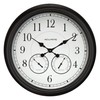 AcuRite 75473 24-inch Weathered Black Wall Clock with Thermometer and