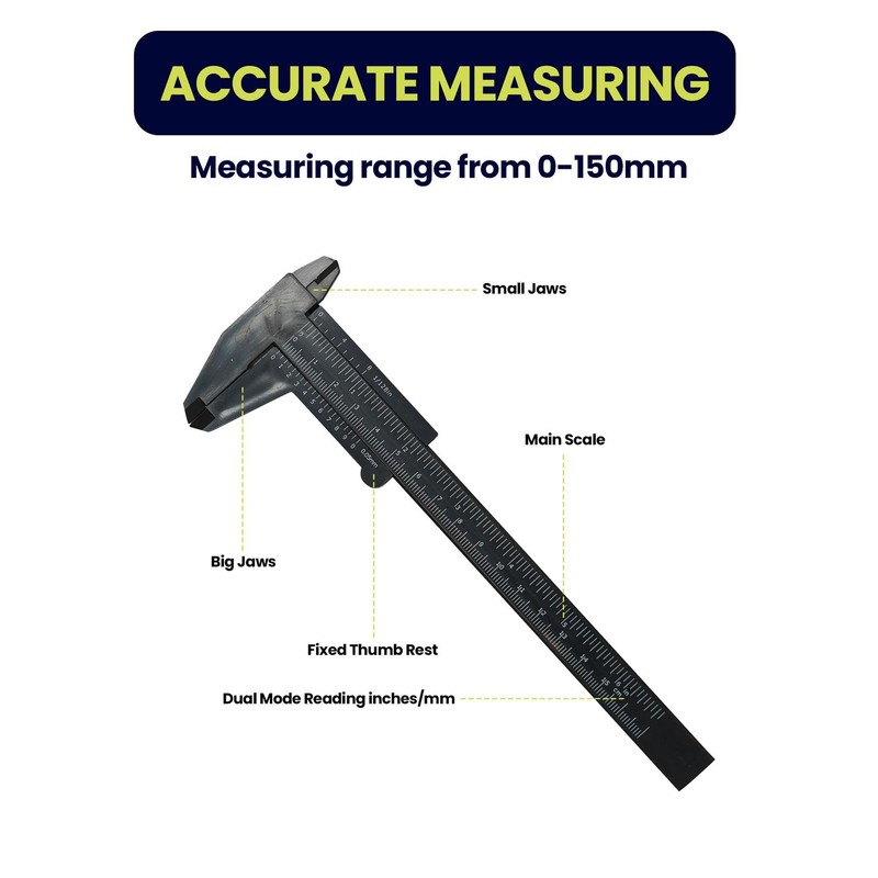 Dapetz ® Plastic Vernier Caliper 150 mm Mini Plastic Caliper
