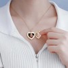 2pzs Collar Dije Corazón Para Parejas Fotos Acero Inoxidable Oro
