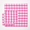 HOMESCAPES Set of 4 Pink Gingham Napkins Block Check Pattern