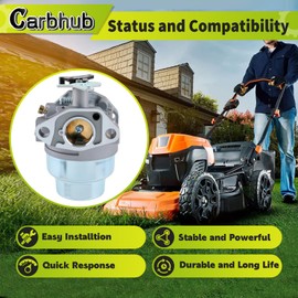 Carbhub GCV160 Carburetor for Honda GCV160 GCV160A GCV160LA GCV160LE HRB216 HRS216 HRT216 HRZ216 Carb Replaces 16100-ZM0-804 16100-ZM0-802 16100-ZM0-023 16100-Z0L-023 16100-Z0L-013 16100-Z0L-003