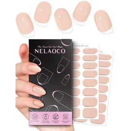 Nelaoco Nail Polish Strips – 32PCS Salon Quality Wraps, Long Lasting Gel Nail Stickers for Women (Light Sand)