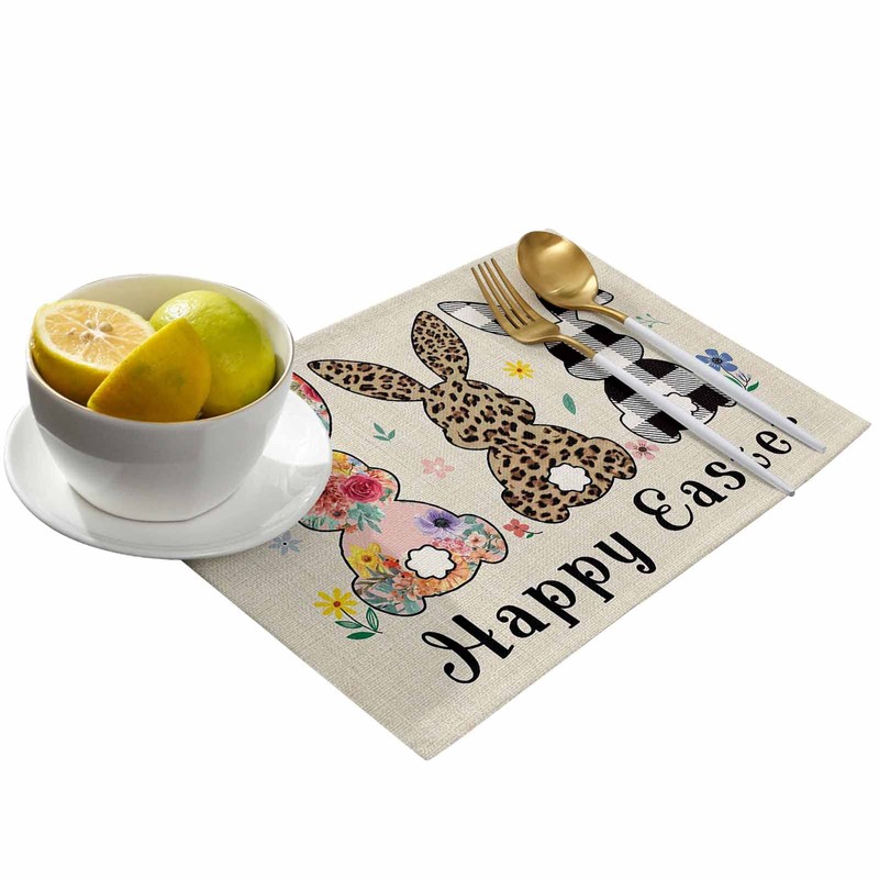Easter Placemats for Dining Table Rabbit Easter Bunny Placemat Set