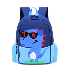 CHERUBIC - Mochila de viaje para niños, mochila de viaje impermeable, bonita y pequeña mochila preescolar de dibujos animados, Blue Dinosaur 2