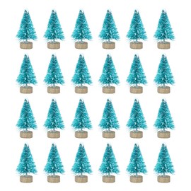 PRETYZOOM 24pcs Mini Christmas Tree Tabletop Christmas Tree Decoration Plastic Winter Snow Ornament Christmas Ornament Bottle Brush Fake Tree Christmas Tree Miniature Chris