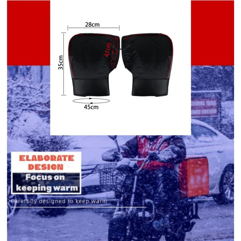HKSICHENGKEJI Motorcycle Plush Handlebar Gloves Muffs Winter Windproof Thermal ATV
