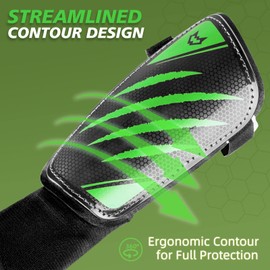 WVVOU Children's Shin Pads, Football Shin Pads for Boys and Girls, Shin Pads, Football Men with Double Adjustable Straps, Super Shock Resistance, Lightweight, CE Certified