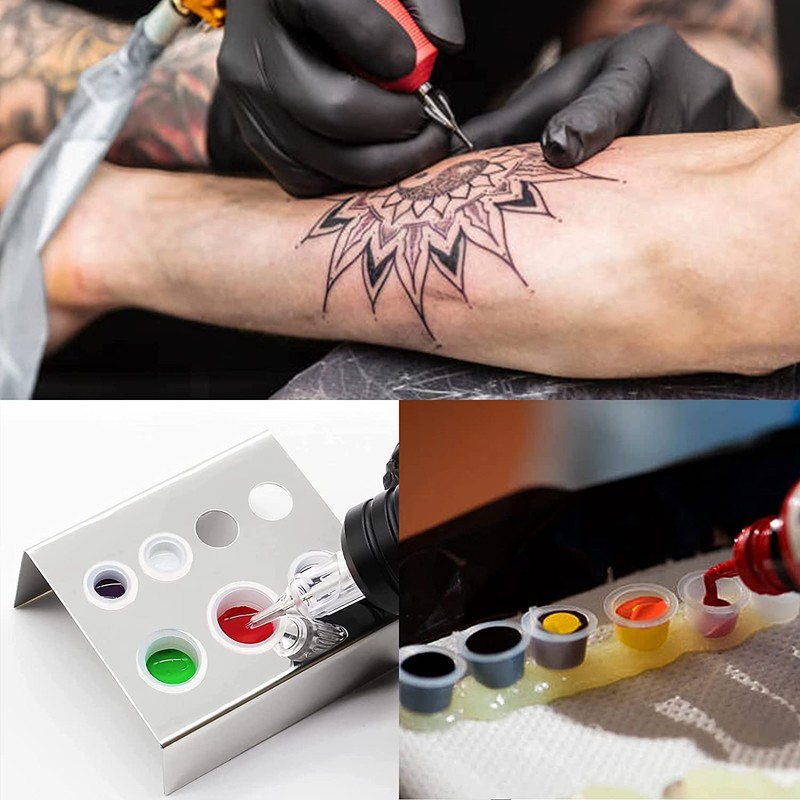 Rifrpha 300 PCS Transparent Tattoo Ink Cups Disposable Ink Pigment