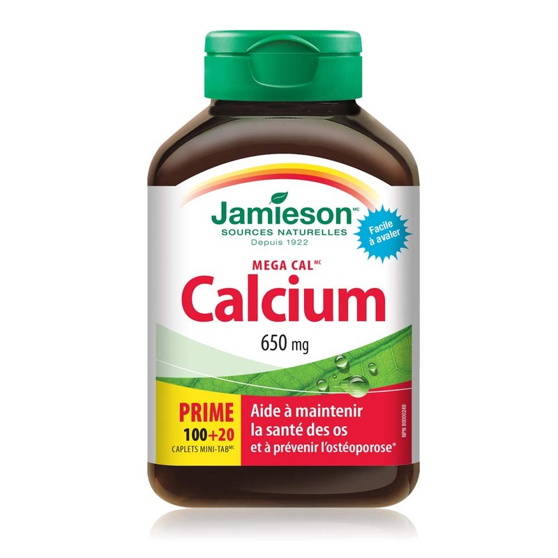 Jamieson Jamieson MegaCal Calcium 650mg 100+20 Tablets