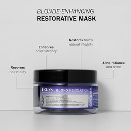 TRUSS- Recupera la vitalidad del cabello esta mascarilla de tratamiento para cabello rubio acta para eliminar la porosidad, realzar el color y...     