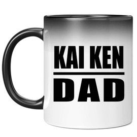 Designsify Gifts, Kai Ken Dad, 11oz Color Changing Mug Ceramic Heat Sensitive Magic Tea-Cup, for Birthday Anniversary Mom Dad Parents Fathers Mothers Day Party, to Men Women Him Her Friend Mom Dad