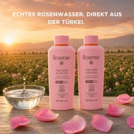2 x ROSE WATER (Gülsuyu 300ml 100% Natural Rose Water without Alcohol Pack of 2