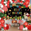 MEHOFOND Feliz Navidad Backdrop Banner, Mexican Merry Christmas Party Supplies,