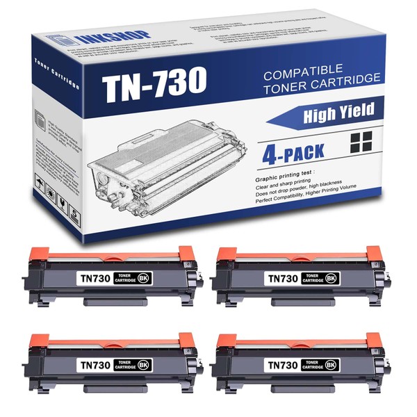 TN730 Compatible TN-730 Black Toner Cartridge Replacement for Brother TN-730