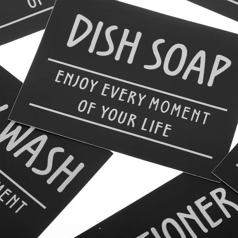 Healvian 12pcs Waterproof Soap Labels Bathroom Labels for Bottles Toiletry