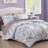 CASAAGUSTO Queen Comforter Set, 7 PCS Purple Iris Floral Comforter