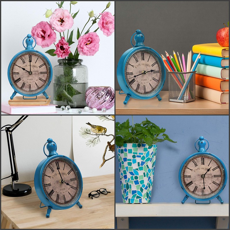 Belle Vous Table Clock Vintage Quiet - 23 x 15