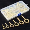 Swpeet 120Pcs 6 Sizes Metal Screw-in Eye Bolts Screw Eyes