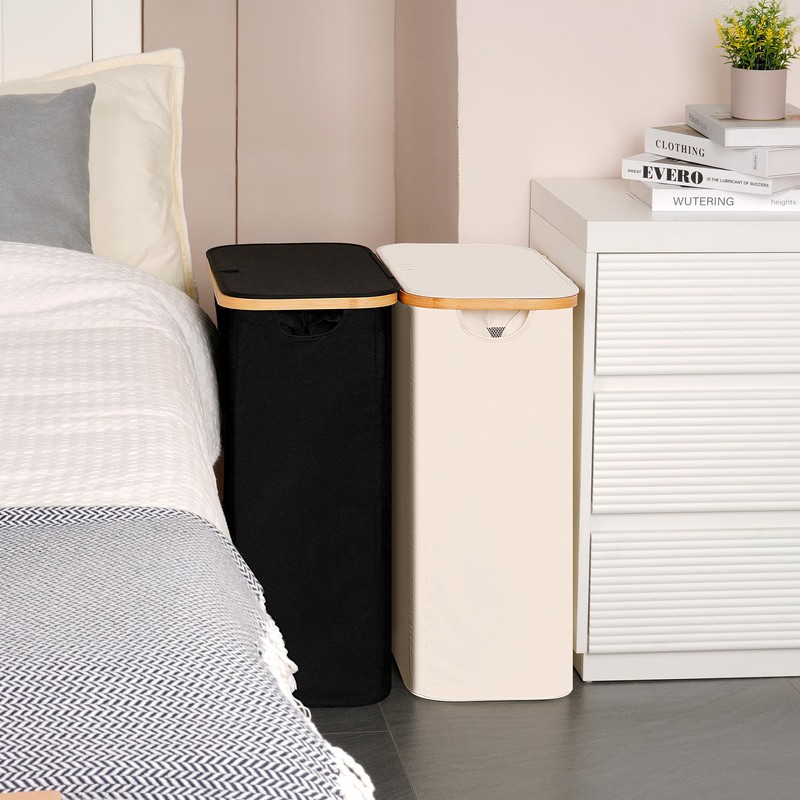efluky Slim Laundry Basket with Lid, Narrow Laundry Hamper with