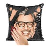 Plenty Dreams Jeff Goldblum Face Reversible Sequin Cushion Cover Pillowcase