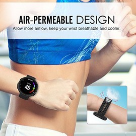 MoKo Watch Band Compatible with Garmin Forerunner 235, Soft Silicone Replacement Watch Band fit Garmin Forerunner 235/235 Lite/220/230/620/630/735XT/A