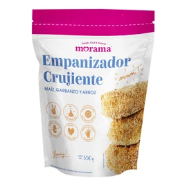 Morama, Empanizador crujiente vegano hecho con maíz, arroz y garbanzo, baja en sodio y con terminación crujiente, 350 gramos
