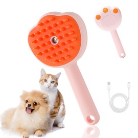 Cat Dog Grooming Brush - 3-in-1 Pet Grooming Spray Brush, Cat Comb Comb for Massaging and Cleaning Shedding Pet Hair, 1-Touch Release Button for Short Hair Pets (pink)