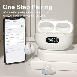 SHIJIAET Open Ear Clip Earbuds Over The Ear Headphones Wireless Bluetooth Waterproof Bone Conduction Earbuds for Fitness and Running, Secure Fit for Small Ears, Sweat-Resistant for Workouts,Running 9