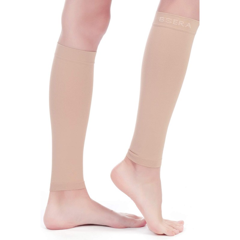 BSERA Calf Compression Sleeve Women, 2 Pairs 15-20mmHg Calf Support