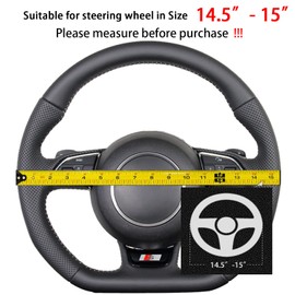 K LAKEY Suede D Shape Steering Wheel Cover,Compatible with Mustang Mach E 2021 2022 Alcantara Leather Sport Non-Slip Wheel Cover Car Interior Accessories 15 inch for Man and Women