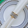 Gold Napkin Rings Set of 6, Silver Diamond Napkin Holder