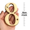 HASWARE 4" Brass Modern Curvy House Number Polished Brass Stylish