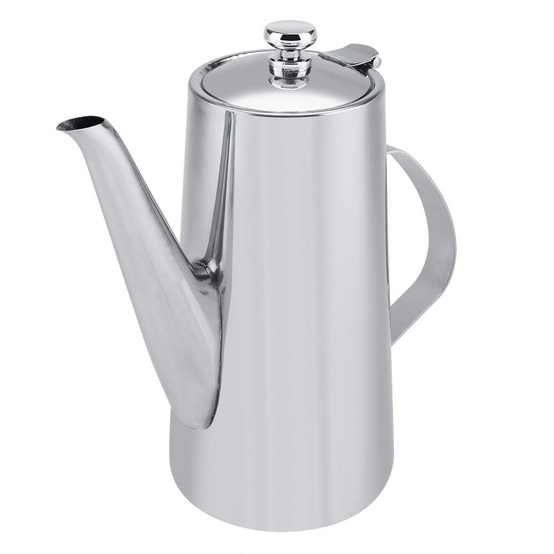 Yosoo Cafetera Elegante Acero Inoxidable 2L Espesante Tetera Cafetera Hervidor