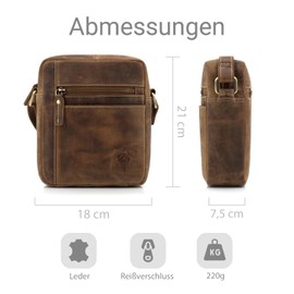 ekavale Genuine Leather Shoulder Bag for Men - Vintage Shoulder Bag for Men, Ideal for Work, Travel or as a Gift - Messenger Bag for Business and Leisure in Compact Size, camel