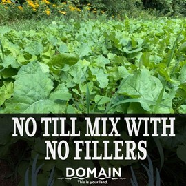 Domain Outdoor No BS Deer Food Plot Seed for Deer, Forage Oats, Clover, Forage Rape, Chicory, Radish, Finally a No Till Mix with Zero Fillers, No Heavy Equipment Required, 1/4 Acre