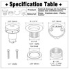 Tip-Toe Tub Drain, Bathtub Drain Replacement Kit, with 2 Hole
