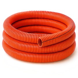 Electriduct Split Wire Loom Tubing Polyethylene Corrugated Flexible Conduit - 3/8" Nominal Size - 100 Feet - Orange