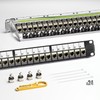 AMPCOM CAT6 Keystone Patch Panel 24-Port 1U with 10G Shielded