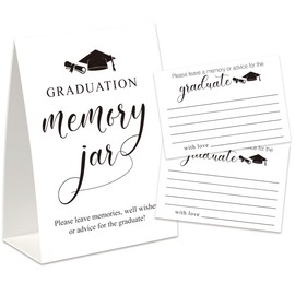 Xenseou 2026 Graduation Advice Card, 1 Graduation Sign with 50PCS Advice and Wishes Cards, College Grad Party Games and Decorations Supplies-GMJ03