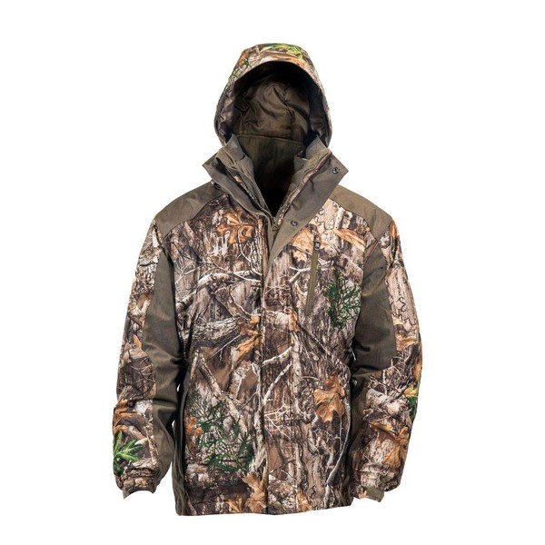 HOT SHOT Men’s 3-in-1 Insulated Realtree Edge Camo Hunting Parka, Waterproof, Removable Hood, Year Round Versatility, Large