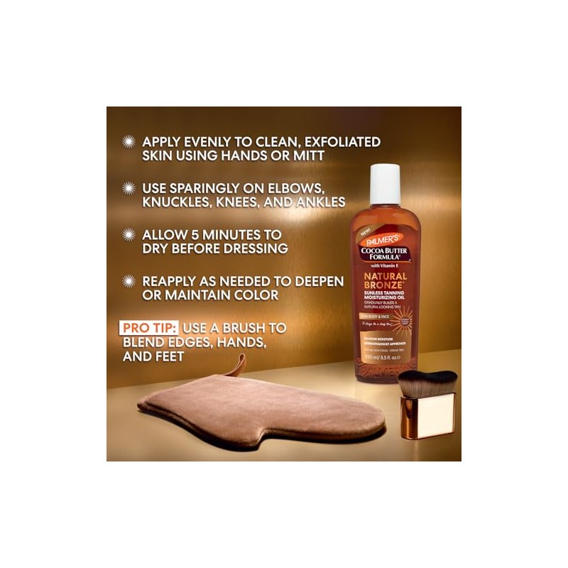 Palmers Cocoa Butter Formula Natural Bronze Aceite Corporal Autobronceador Humectante