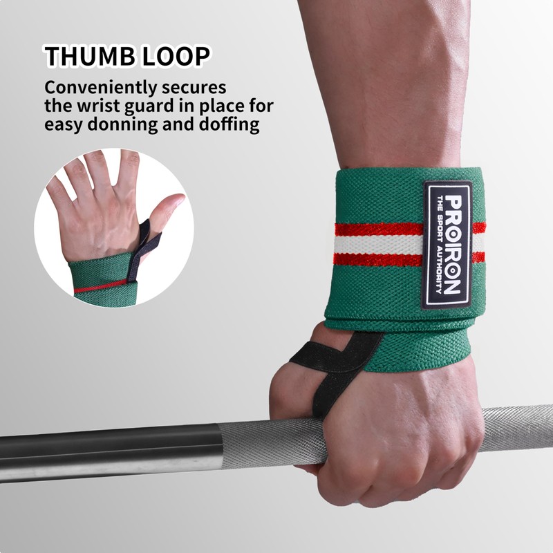 PROIRON Weightlifting Wrist Wraps-Giant Crocodile Green