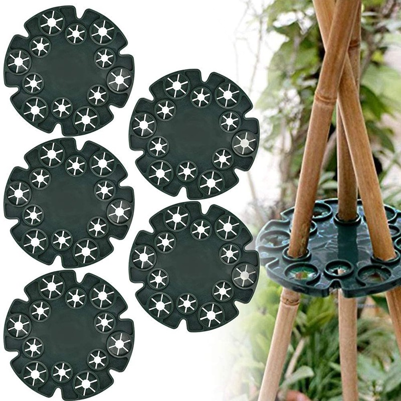 ieron 4 Pieces Wigwam Pole Grips Support Rings for Peas,