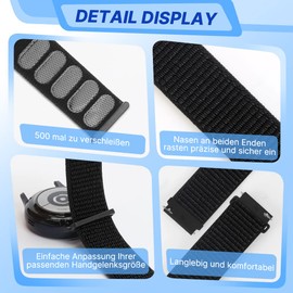KIBDSNG Fabric Nylon Watch Straps, 16 mm, 18 mm, with Quick Release, Sport, Breathable Replacement Strap for Men and Women