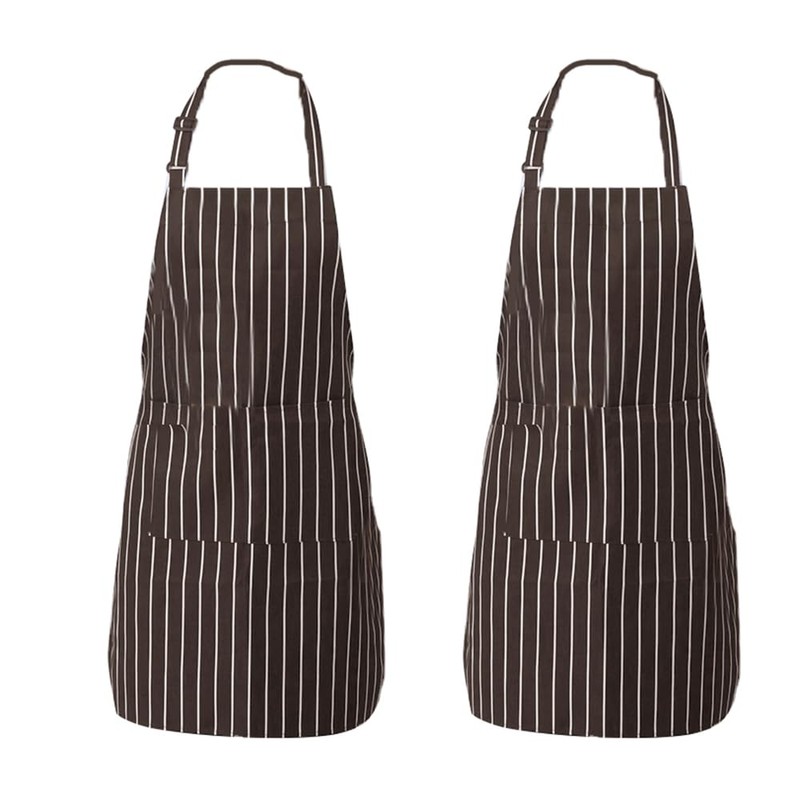 2PCS Apron with Pocket Chef Butcher Kitchen Restaurant Cook Wear