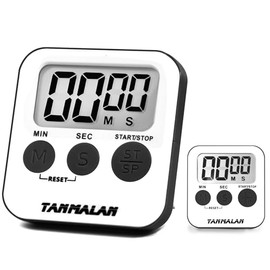Easy to use Kitchen Timer for Cooking Loud Alarm, Large Display, Auto Memory Loud Alarm, Large Display,Big Button，Teacher Classroom Must Haves,Count Down-up, Tanmalan (Grey 2 Pack)